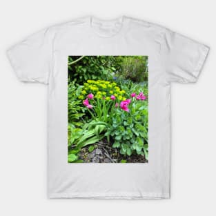 Flower bed with tulips T-Shirt